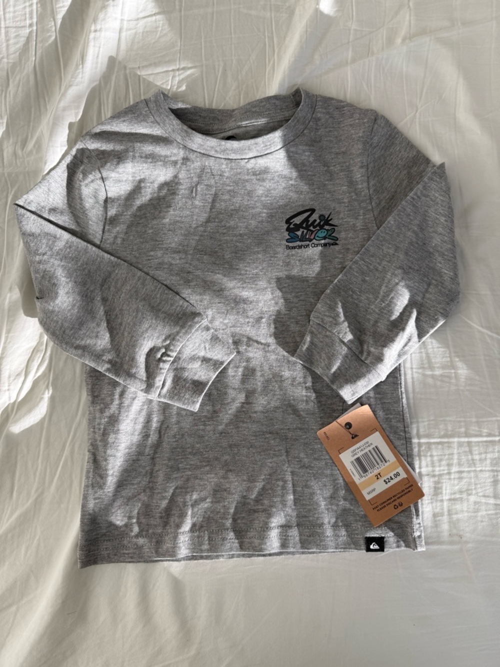 NWT Quiksilver Kids Long Sleeve Tee - Gray